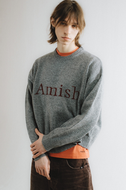 Amish maglia grigia in lana unisex