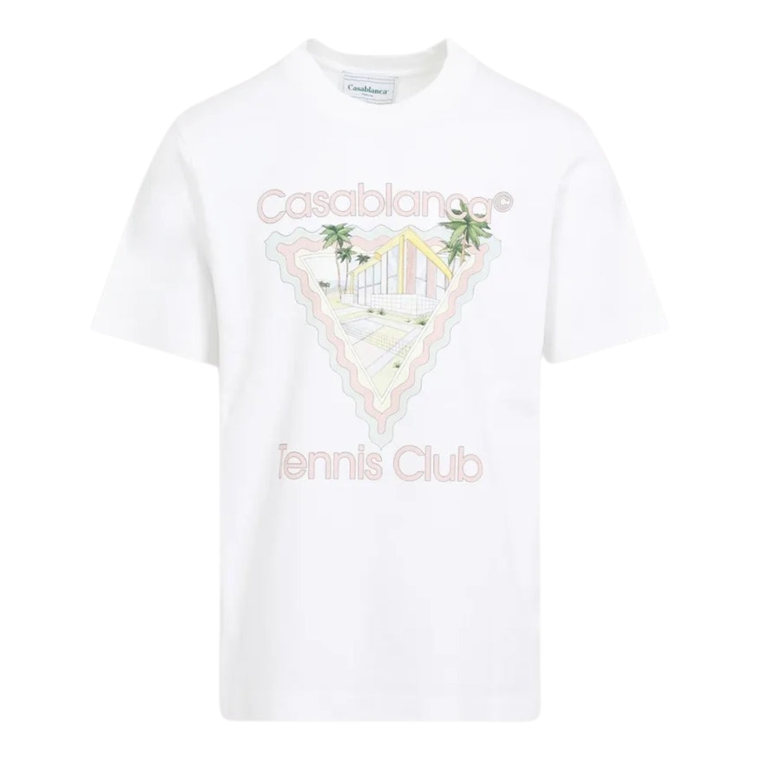 Casablanca Mpf24Jts00104 T-shirt bianca da uomo