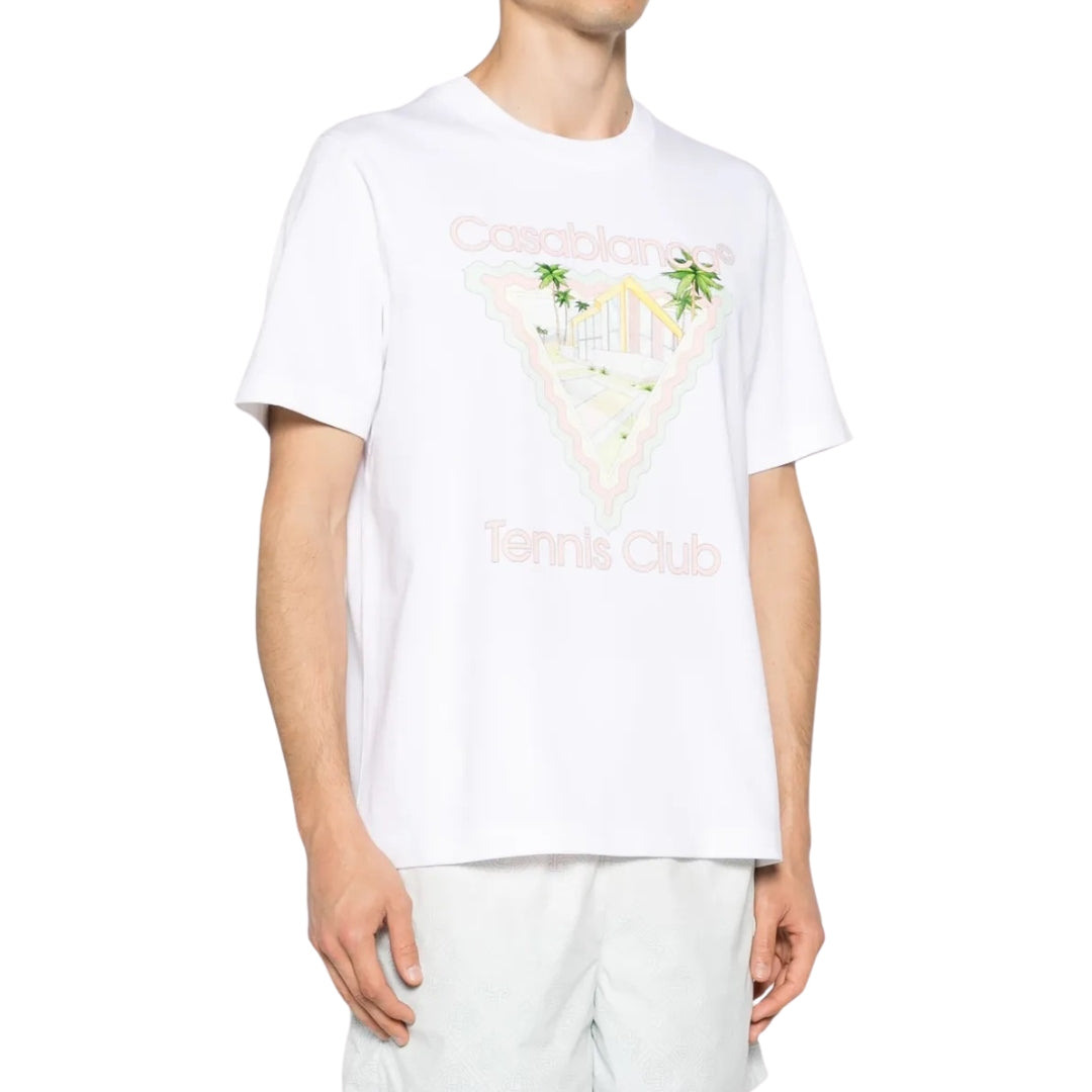 Casablanca Mpf24Jts00104 T-shirt bianca da uomo