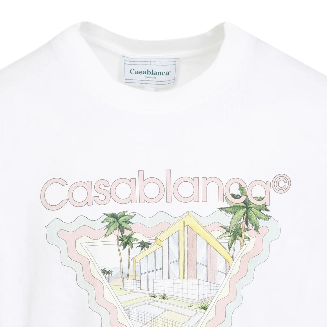 Casablanca Mpf24Jts00104 T-shirt bianca da uomo