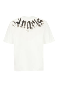 PALM ANGELS T-shirt oversize in cotone bianco
