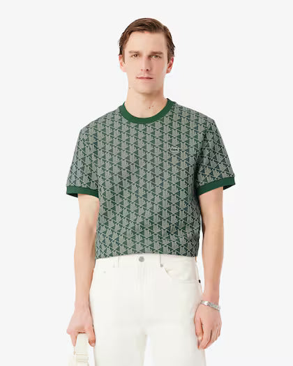 Lacoste T-shirt slim fit con monogramma jacquard