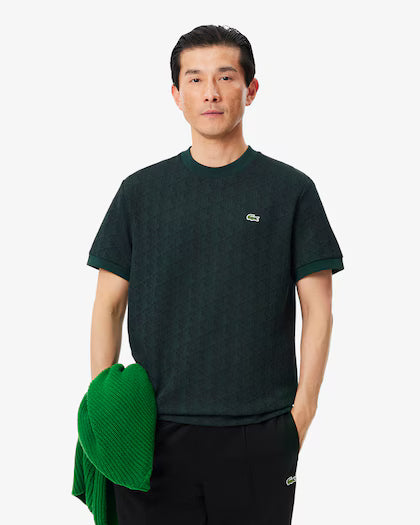Lacoste T-shirt slim fit con monogramma jacquard