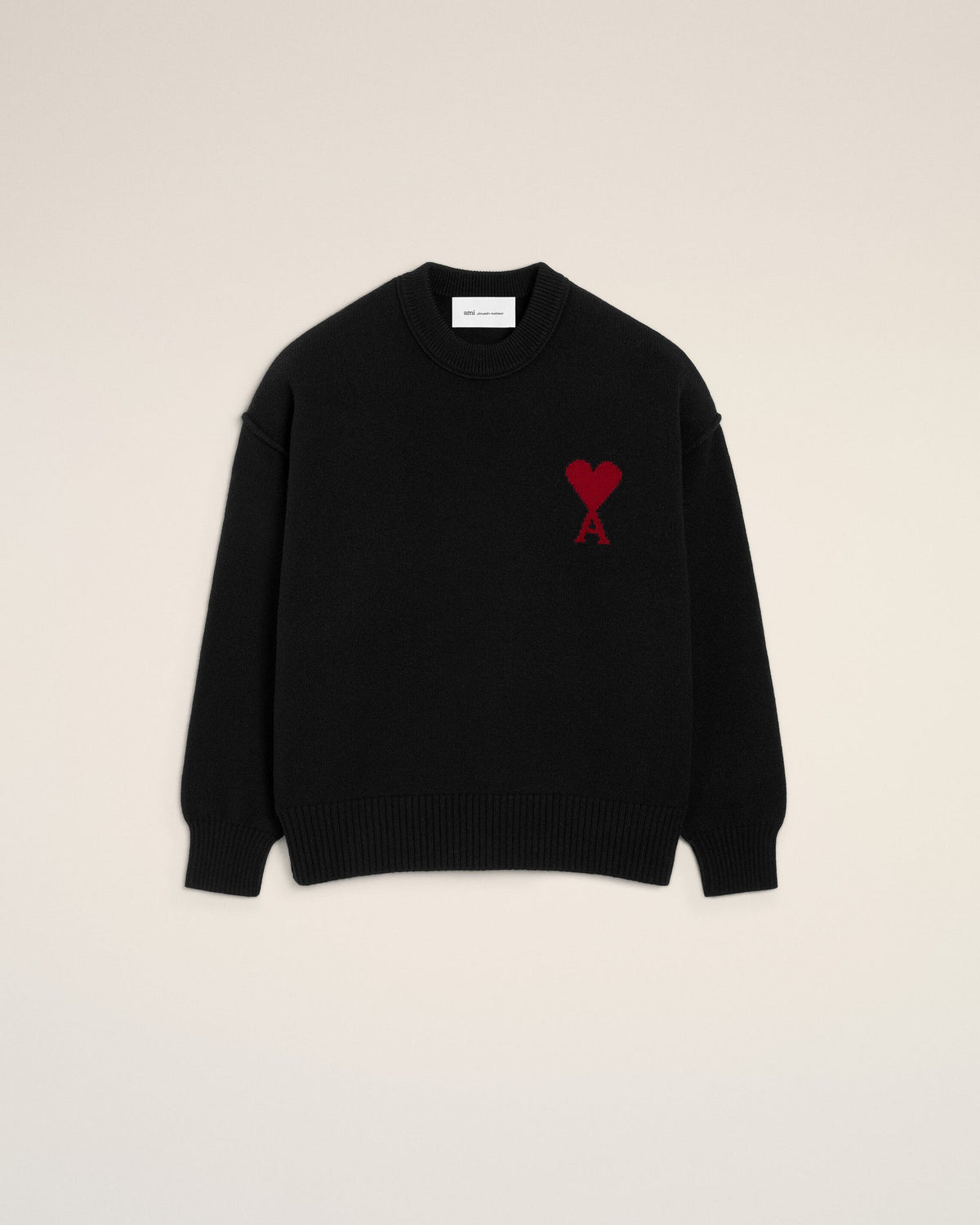 Maglione girocollo Ami de Cœur in lana nera