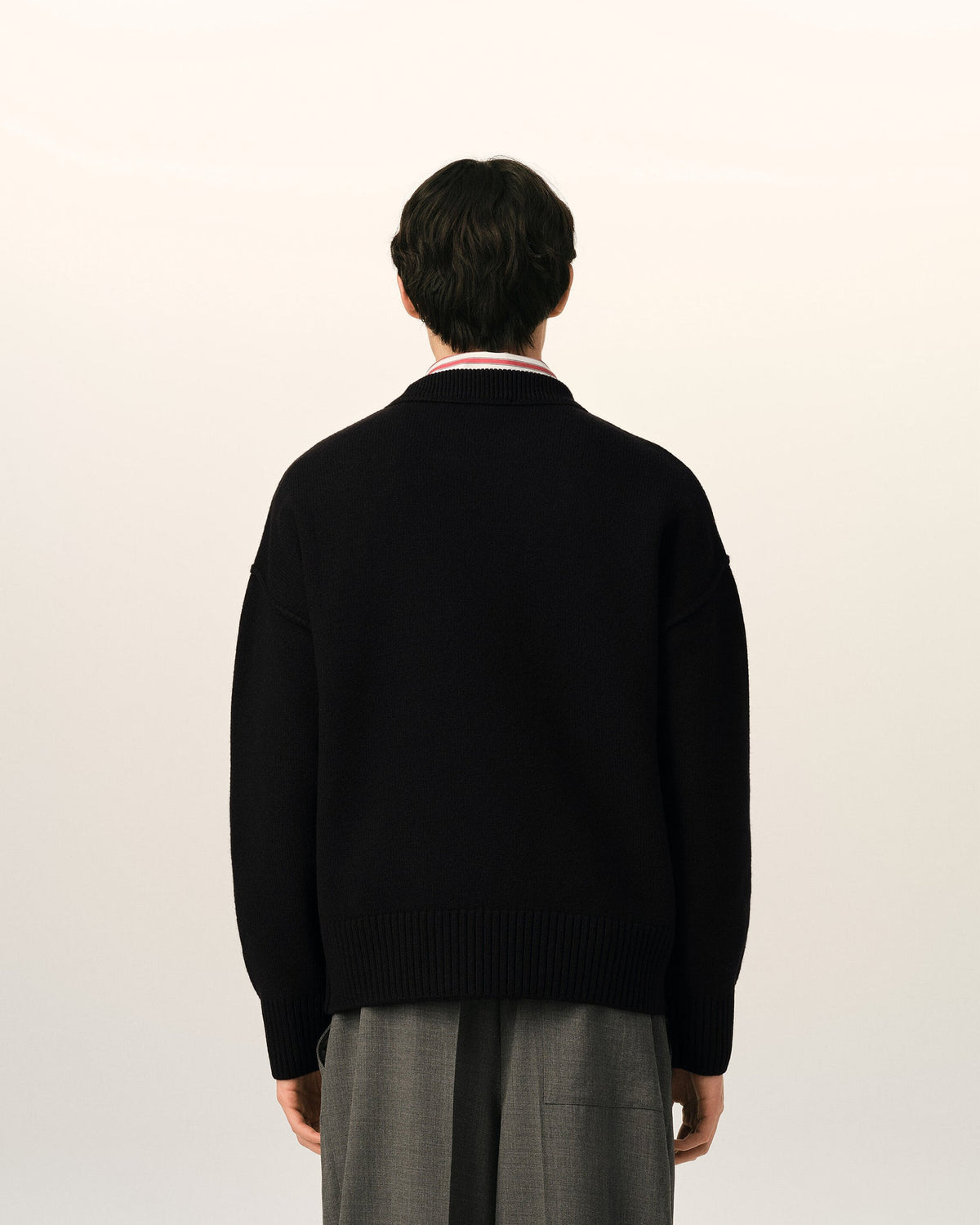 Maglione girocollo Ami de Cœur in lana nera