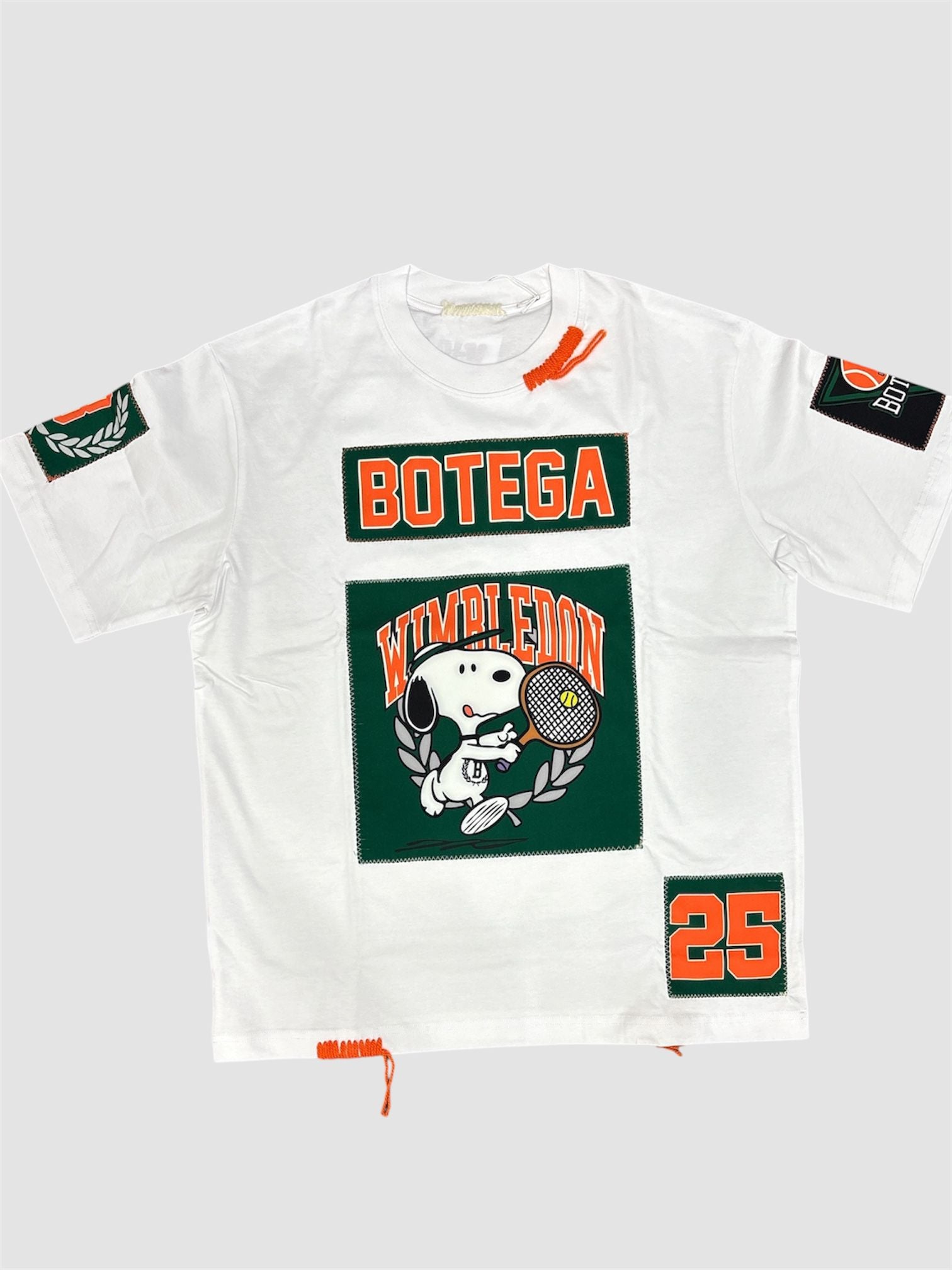 T-Shirt "BOTEGA" Tennis Snoopy – White Edition – Wimbledon & Roland Garros Custom