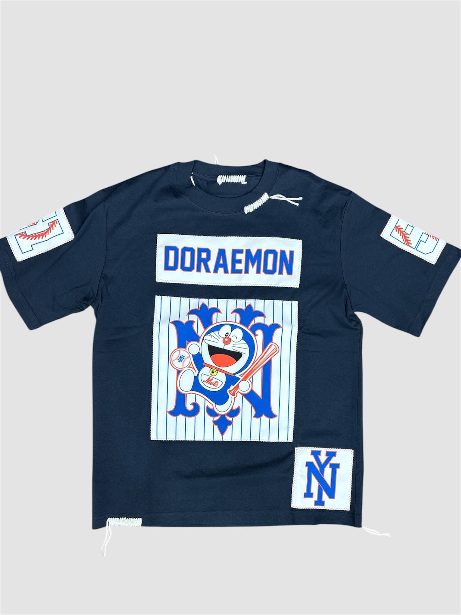 T-Shirt "BOTEGA" Baseball Doraemon – Navy Edition – Reconstructed Pinstripe NY #51