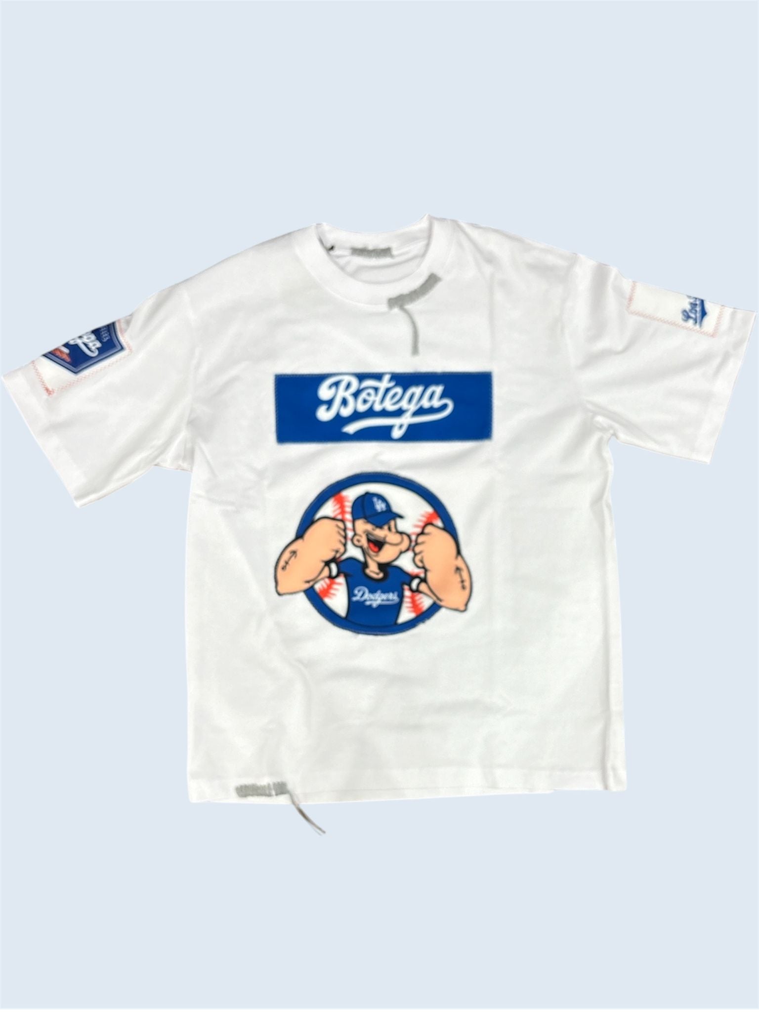 T-Shirt "BOTEGA" Popeye Baseball – LA Dodgers Kemp #27 – White Reconstructed Tee