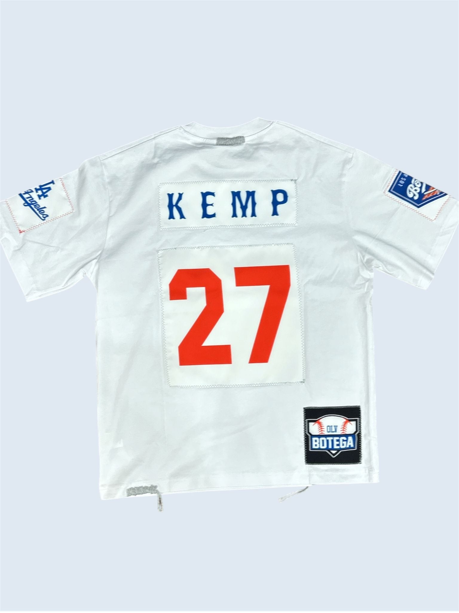 T-Shirt "BOTEGA" Popeye Baseball – LA Dodgers Kemp #27 – White Reconstructed Tee