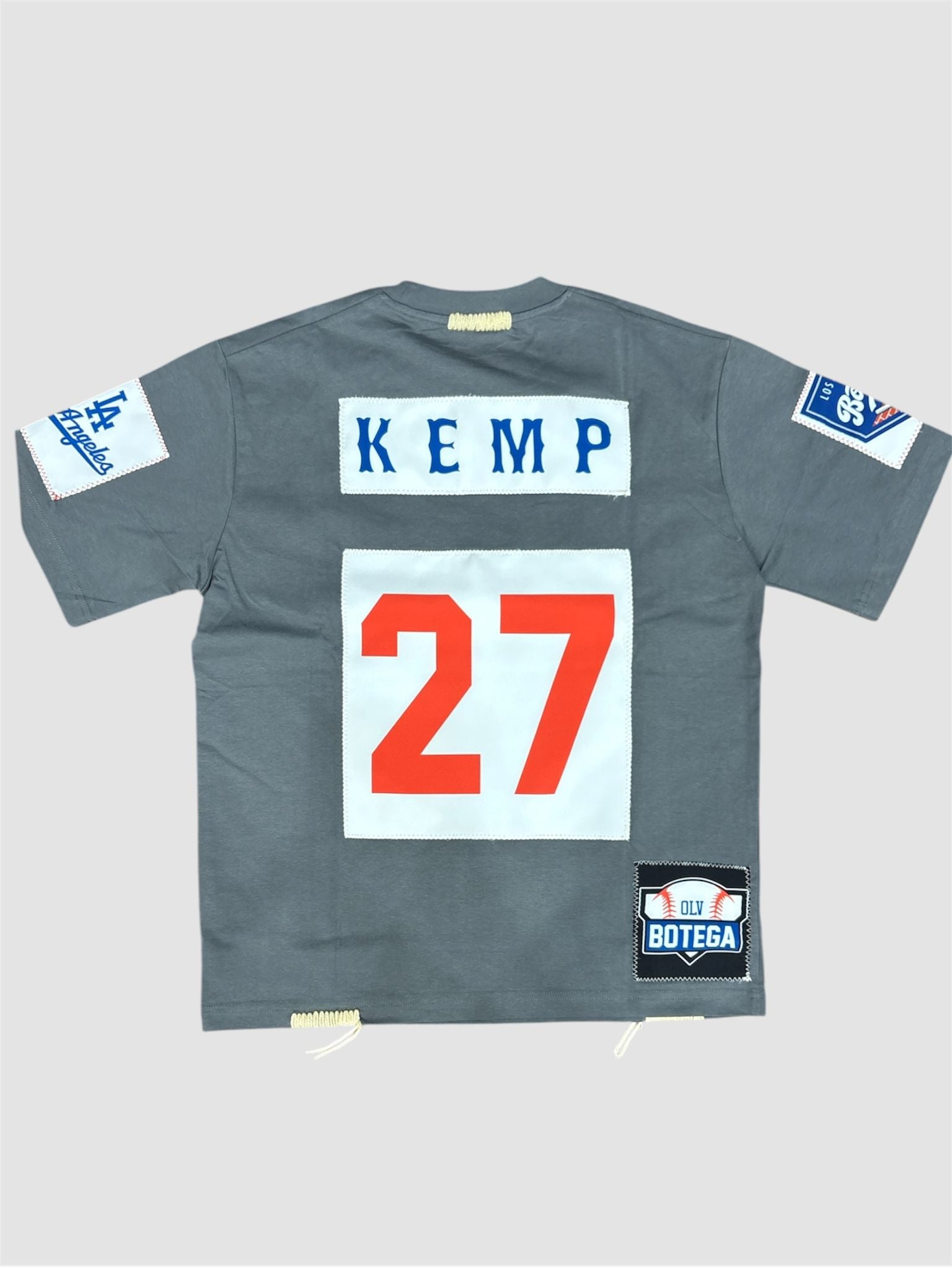 T-shirt Custom Reworked "Botega" Los Angeles Dodgers - Matt Kemp #27 - Grigia