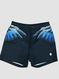 County of Milan Marcelo Burlon - Costume da Bagno Nero con Ali Blu Cod. 895