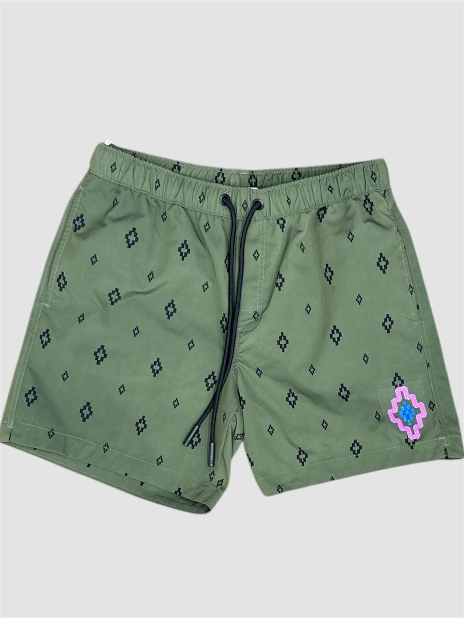 County of Milan Marcelo Burlon - Costume da Bagno Verde Kaki Cross Monogram. Od 0928