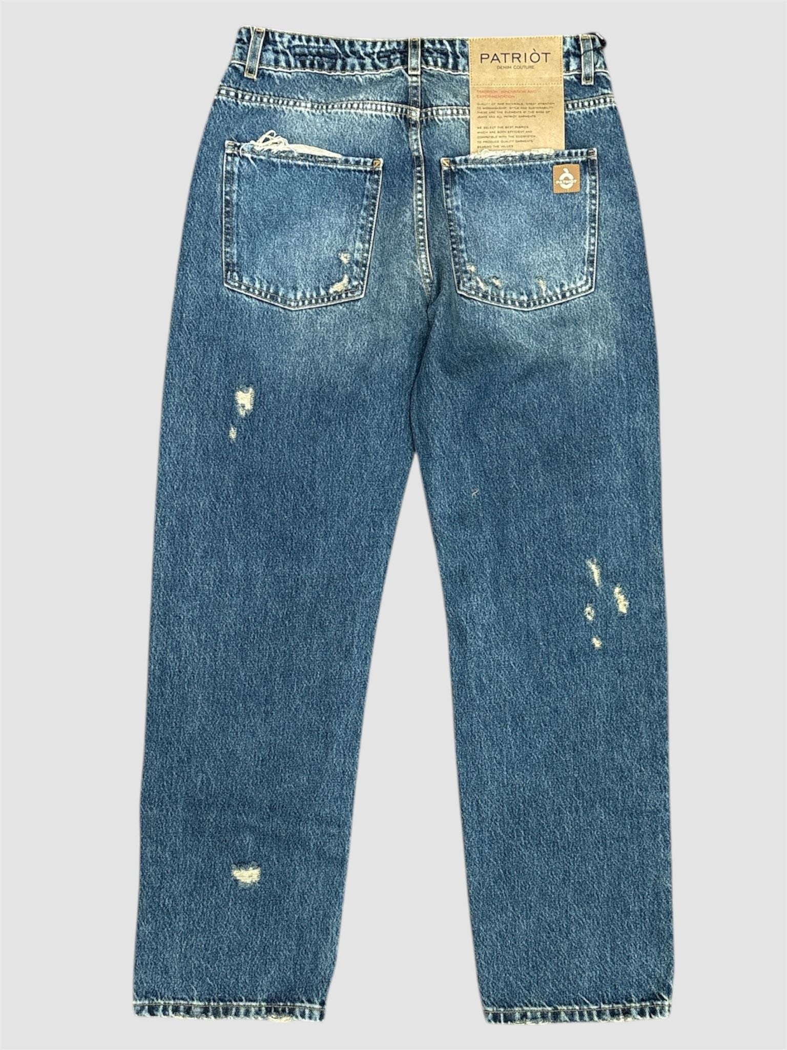 Jeans Regular Fit Strappati "Patriot Denim" PM6S2SPKBM114