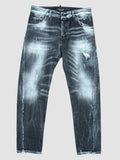 Jeans Slim-Regular Nero Slavato Effetto Vintage Patriot Denim