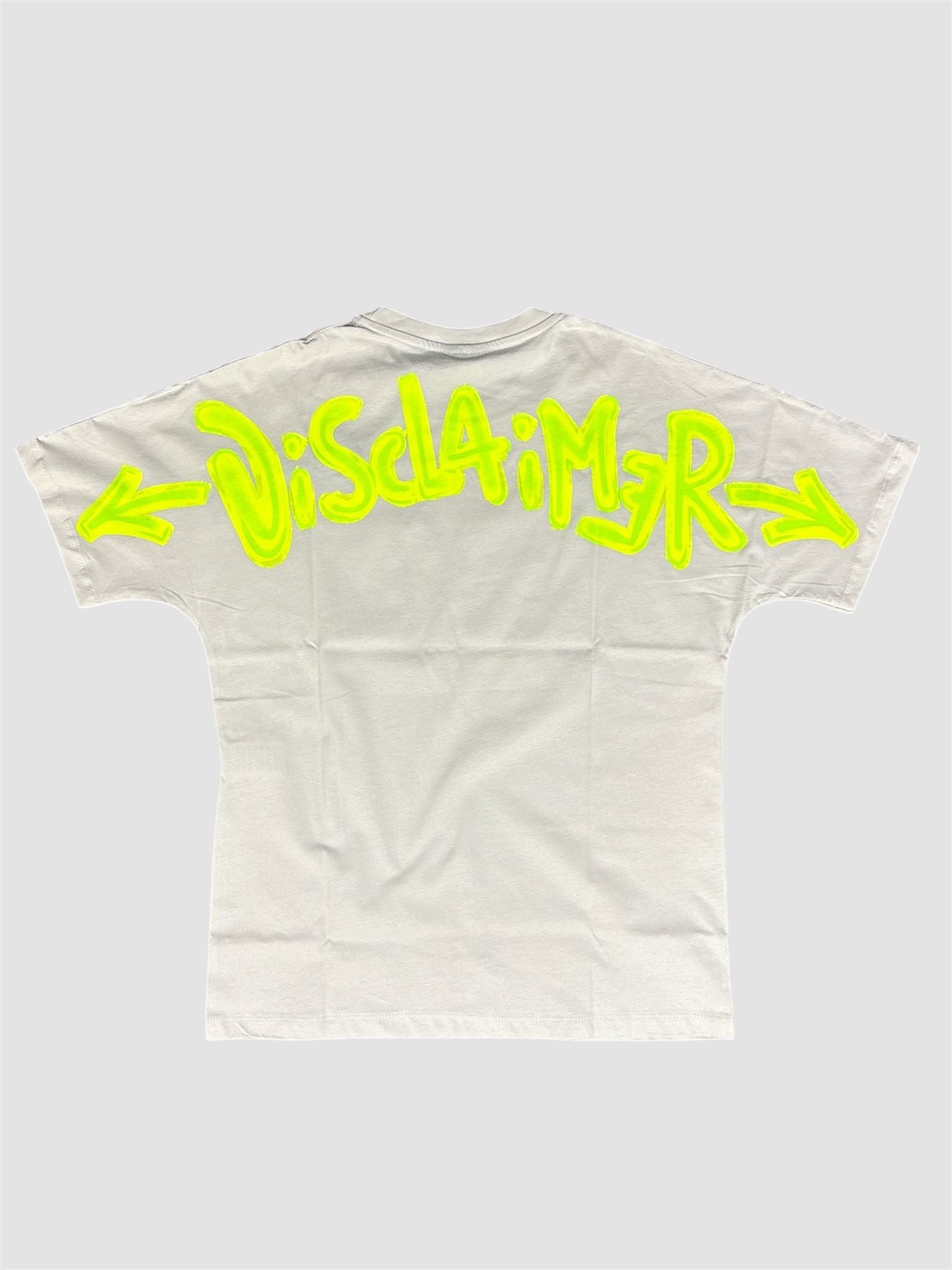 DISCLAIMER T-Shirt 55401 grigia/verde fluo