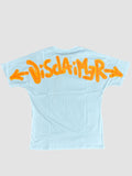 DISCLAIMER T-Shirt 55401 azzurra/arancio fluo
