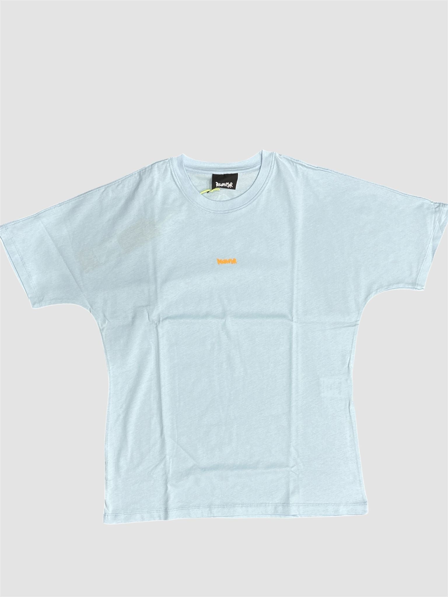 DISCLAIMER T-Shirt 55401 azzurra/arancio fluo