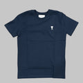 T-shirt Ami Paris Ami de Coeur - Blu Navy con Cuore Bianco