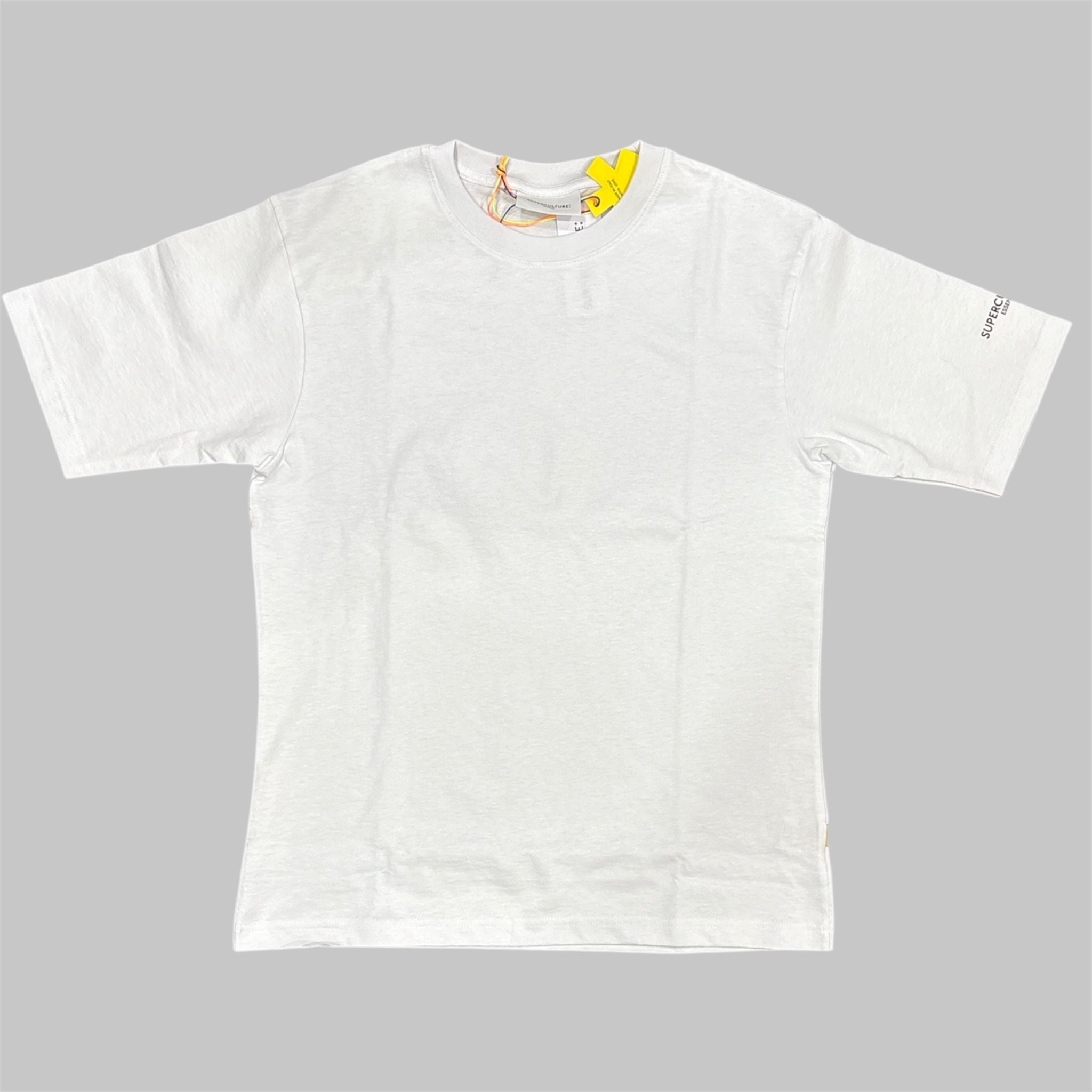T-shirt Superculture Basic Logo Manica - Bianca