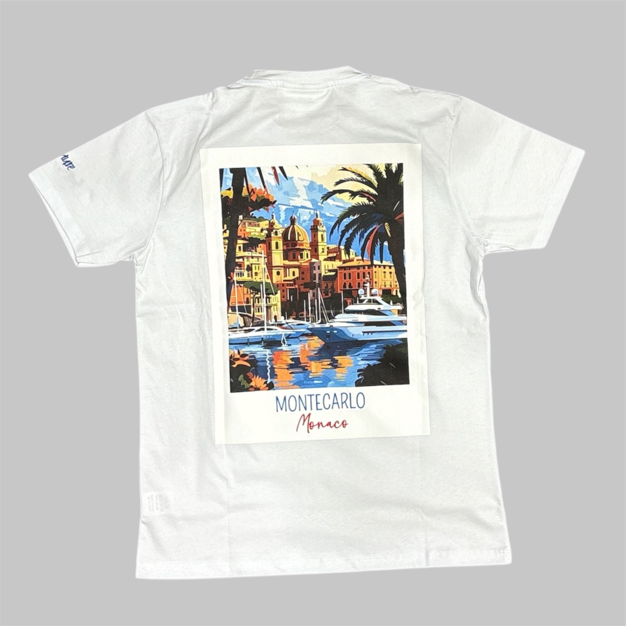 SUPERCULTURE T-shirt Bianca con Stampa e Ricamo Montecarlo