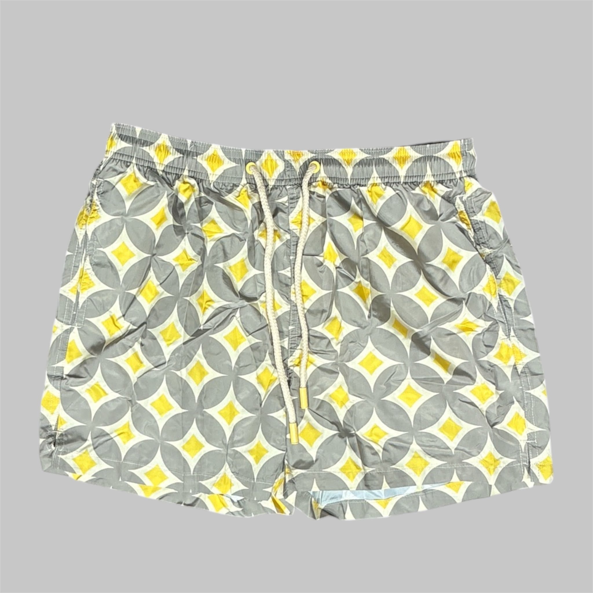 Costume da Bagno Uomo Grigio e Giallo Geometrico | Vicoliventi