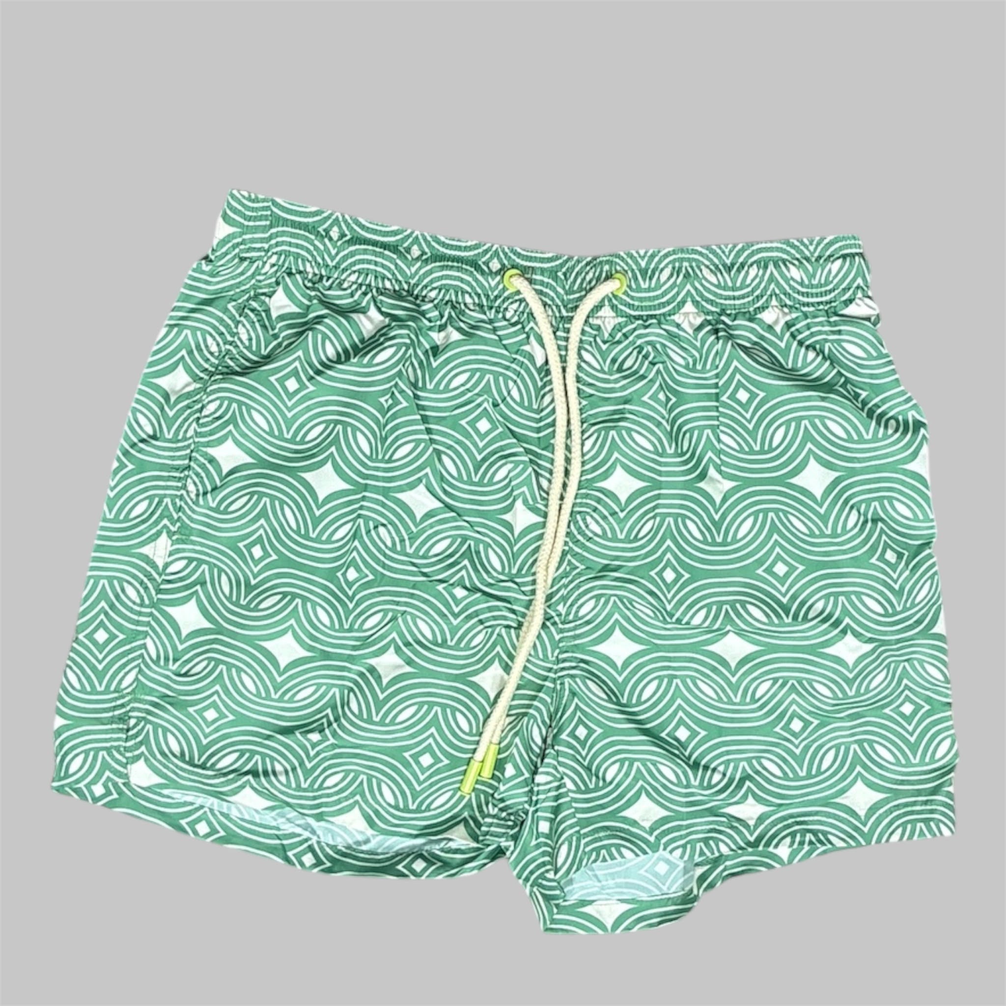 Costume da Bagno Uomo Verde e Bianco Geometrico | Vicoliventi