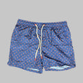 Costume da Bagno Uomo a Microfantasia Geometrica – Blu Reale e Arancione
