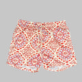 Costume da Bagno Uomo con Pattern Geometrico Barocco – Panna e Rosso Corallo
