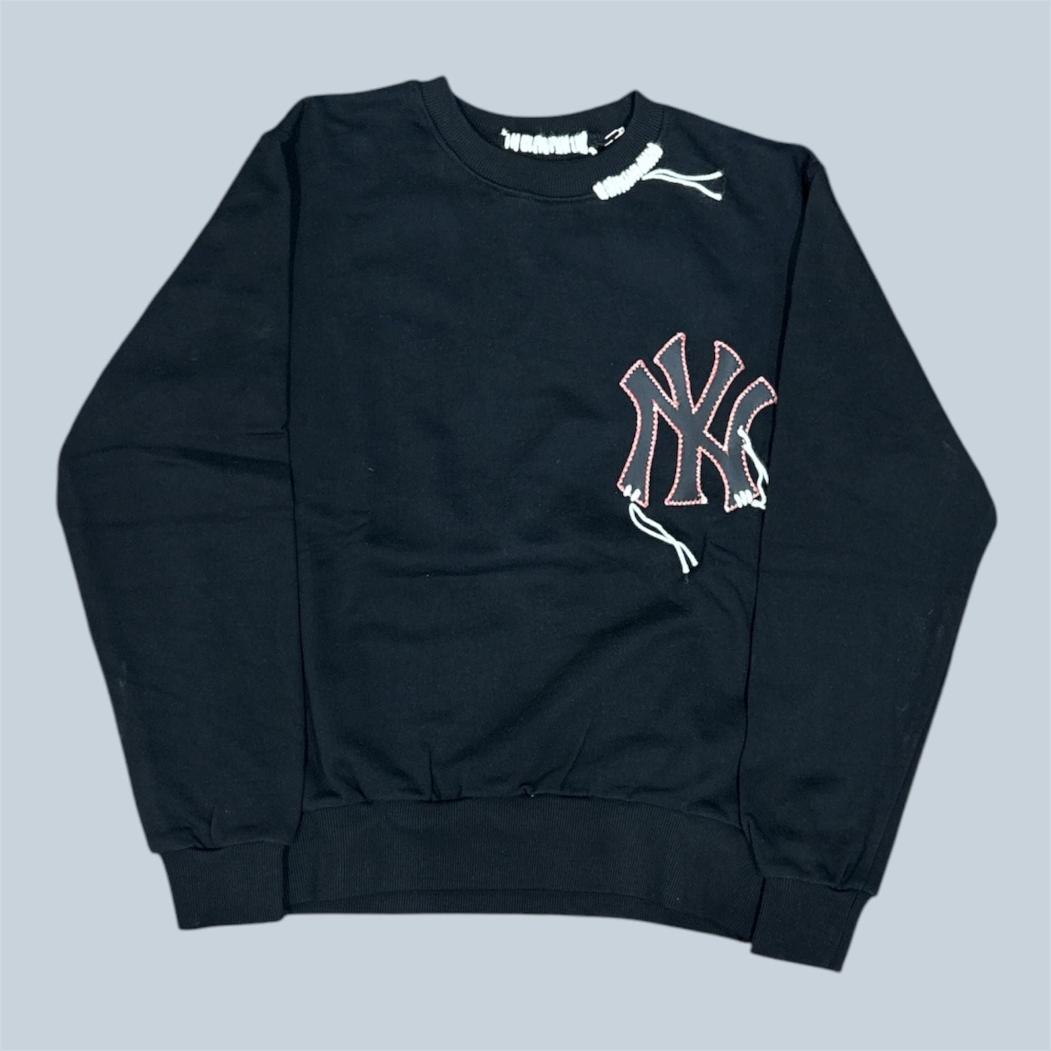 Felpa Streetwear Nera Botega NY con Cuciture a Contrasto