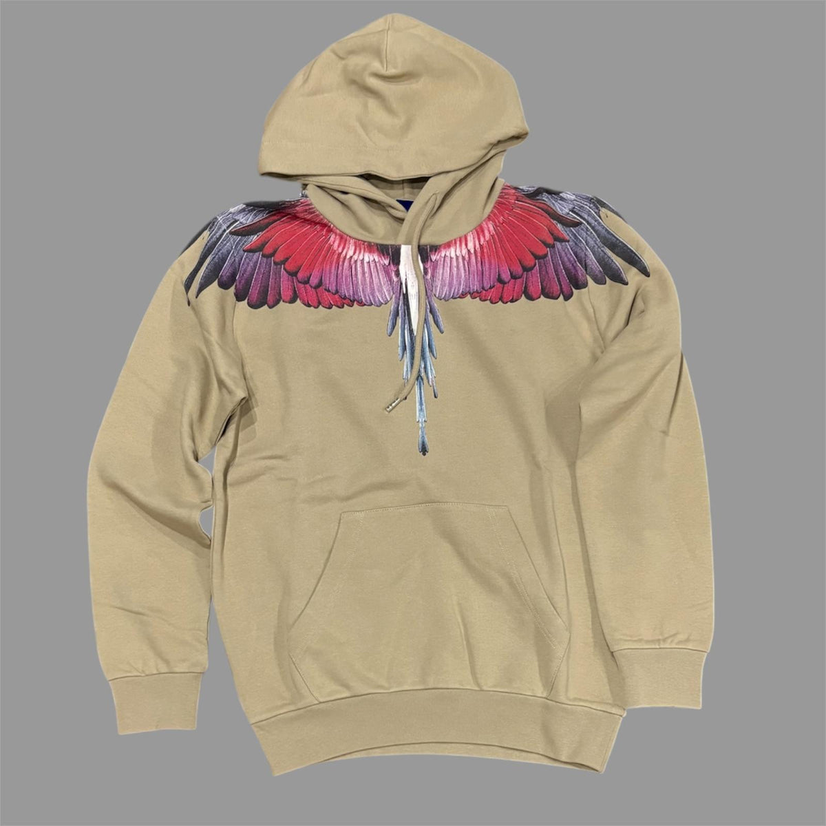 Felpa Marcelo Burlon Beige Wings Cappuccio - County of Milan F6CMMAHS059