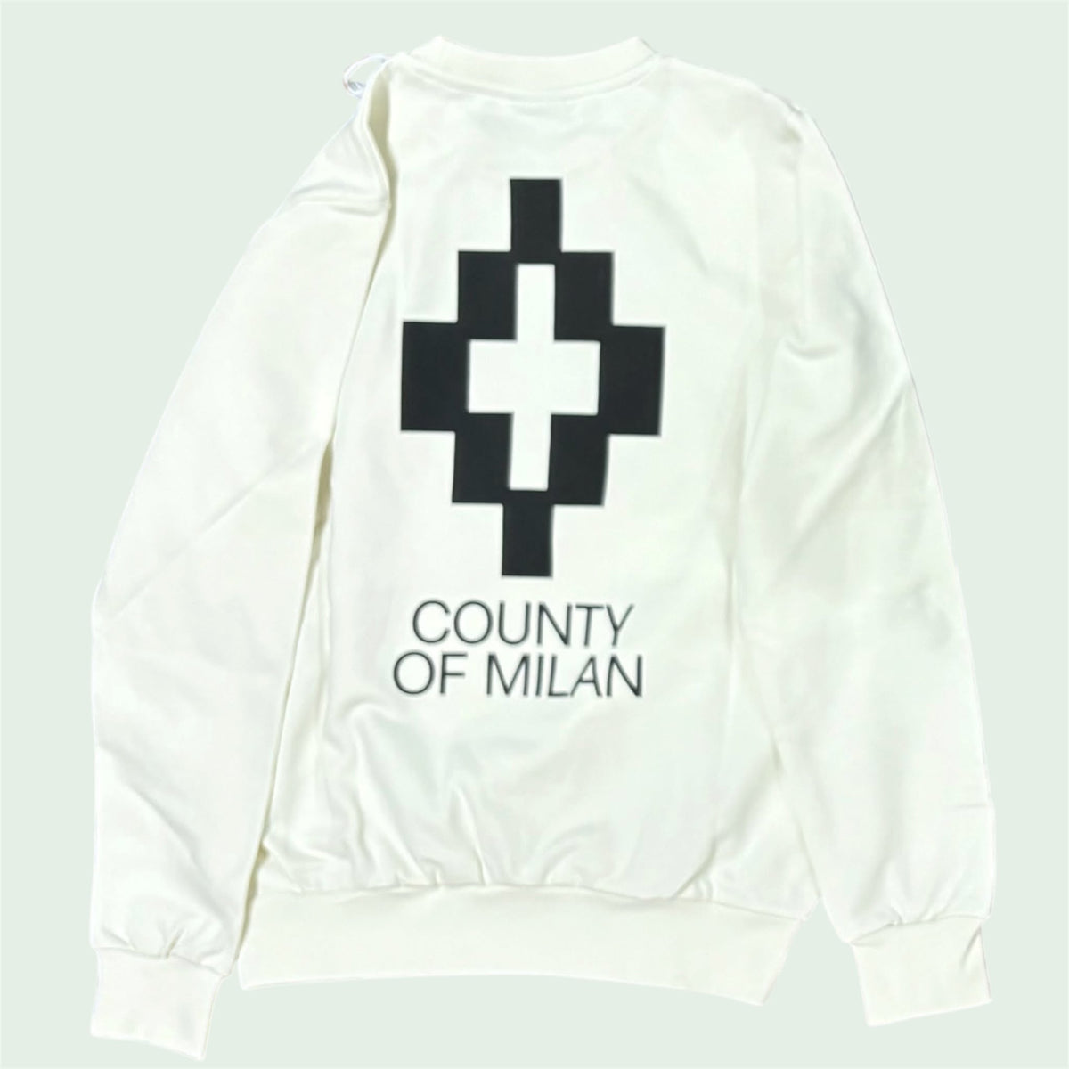 Felpa Marcelo Burlon Cross Logo Panna | Girocollo Unisex