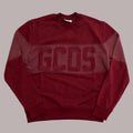 Felpa GCDS Logo Spray Crewneck Tawny Port Grey | Girocollo Unisex