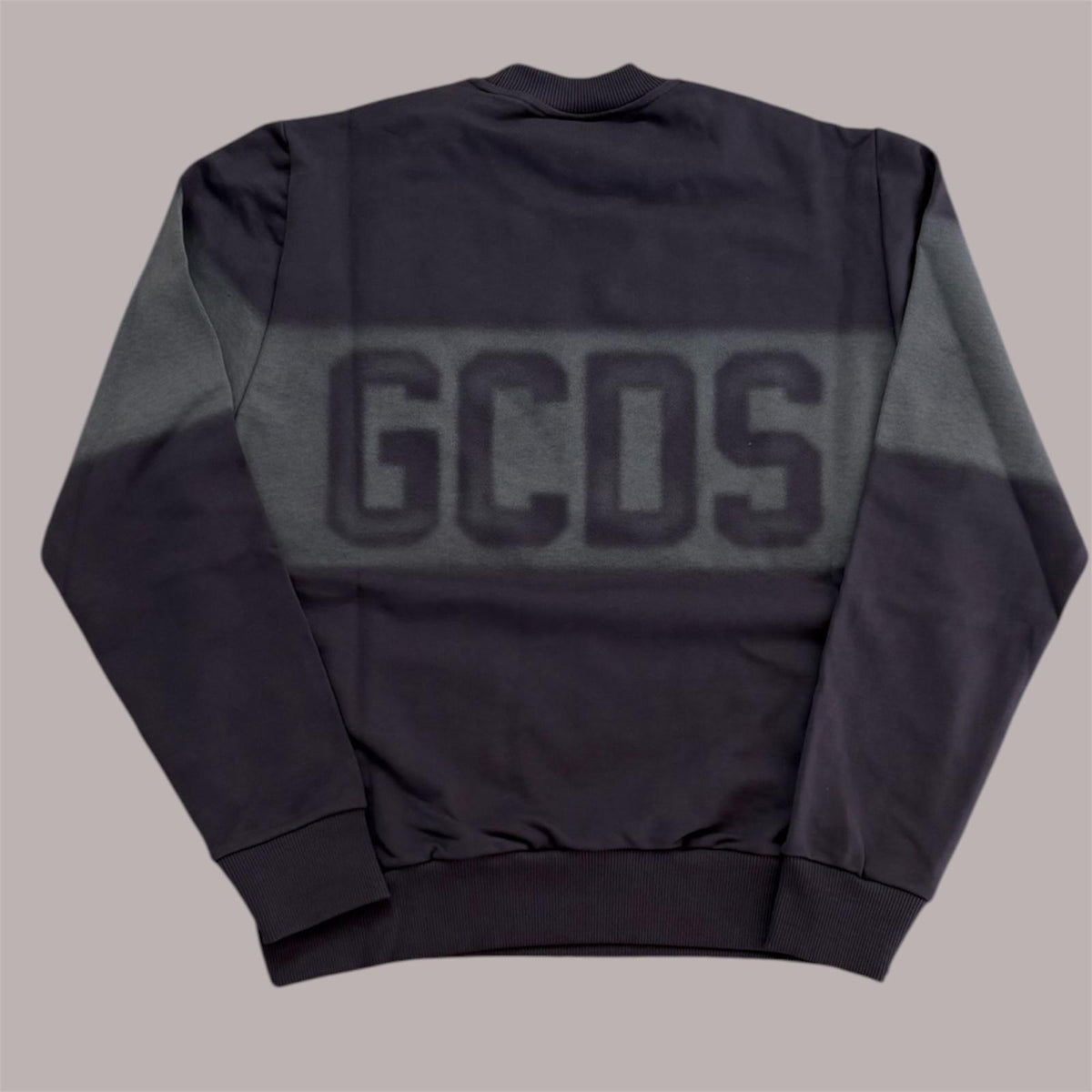 Felpa GCDS Logo Spray Crewneck Meteorite Grey | Girocollo Unisex