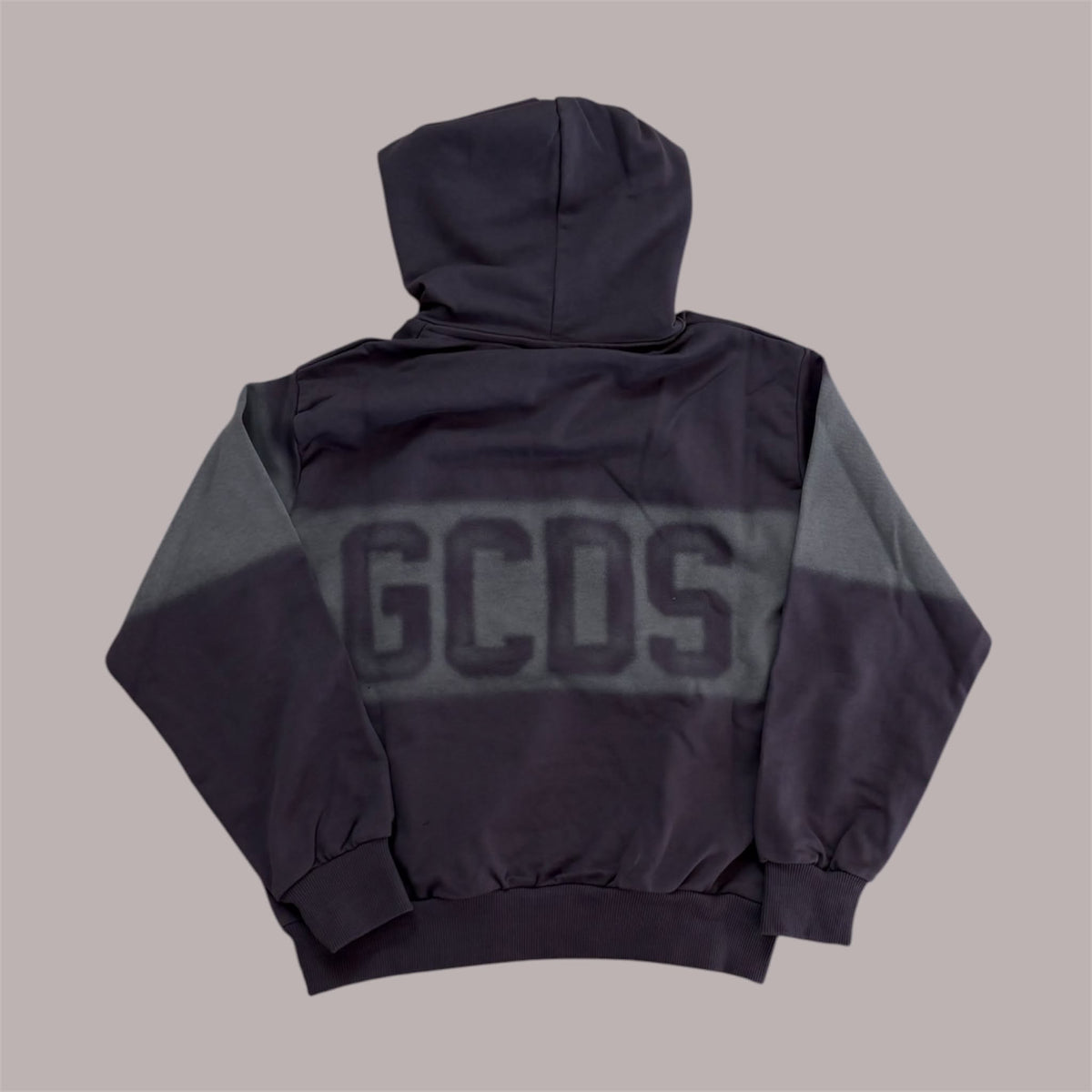 Felpa GCDS Logo Spray Hoodie Meteorite Grey | Con Cappuccio Unisex