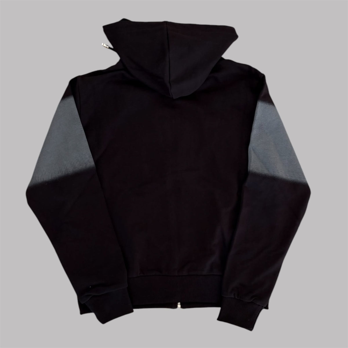 GCDS Logo Spray Zip Hoodie Black Grey | Felpa Zip Nero Grigio