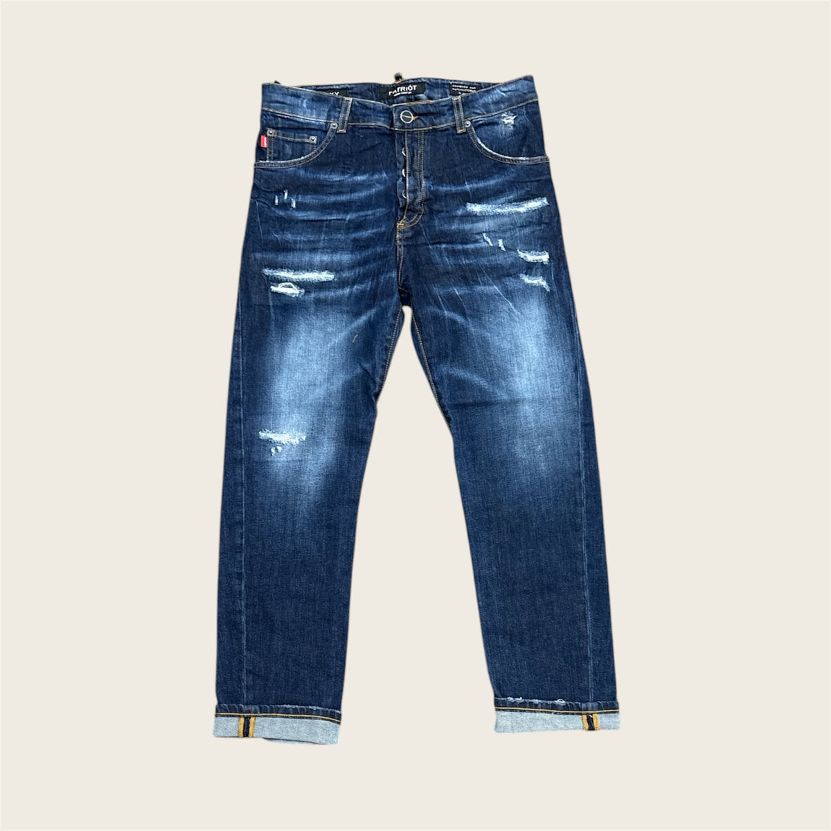 Jeans Patriot Denim Couture Indigo Cuffed Distressed | PM6F2WPKYM44