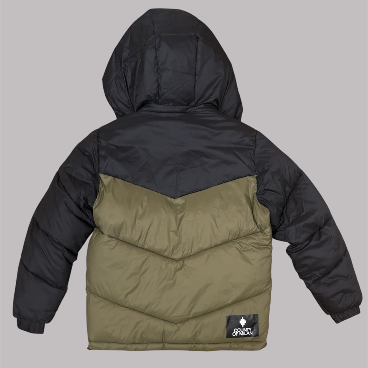 Piumino Marcelo Burlon County of Milan Verde Militare e Nero