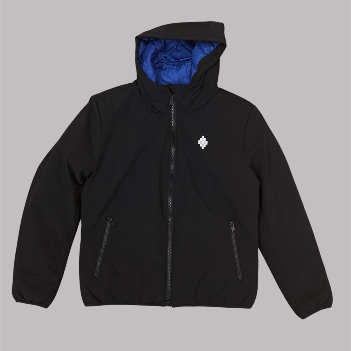 Giacca in Nylon Marcelo Burlon County of Milan Nero e Blu
