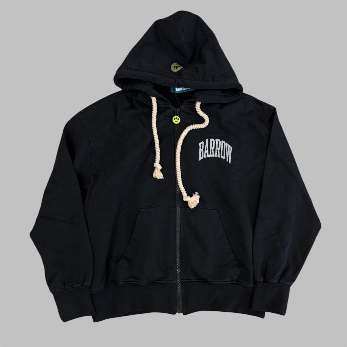 Felpa Barrow Nero con Cappuccio e Zip F6BWUAZH031 | Barrow Official