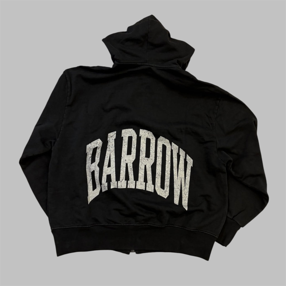 Felpa Barrow Nero con Cappuccio e Zip F6BWUAZH031 | Barrow Official