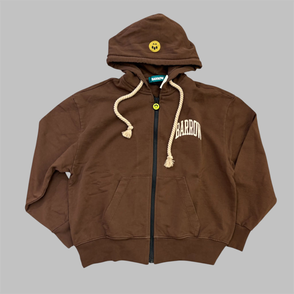 Felpa Barrow Marrone con Cappuccio e Zip F6BWUAZH031 | Barrow Official