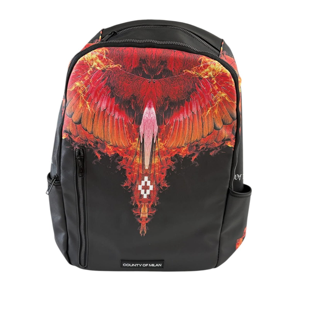 Zaino Marcelo Burlon County of Milan Fire Wings Nero e Rosso | Backpack Streetwear