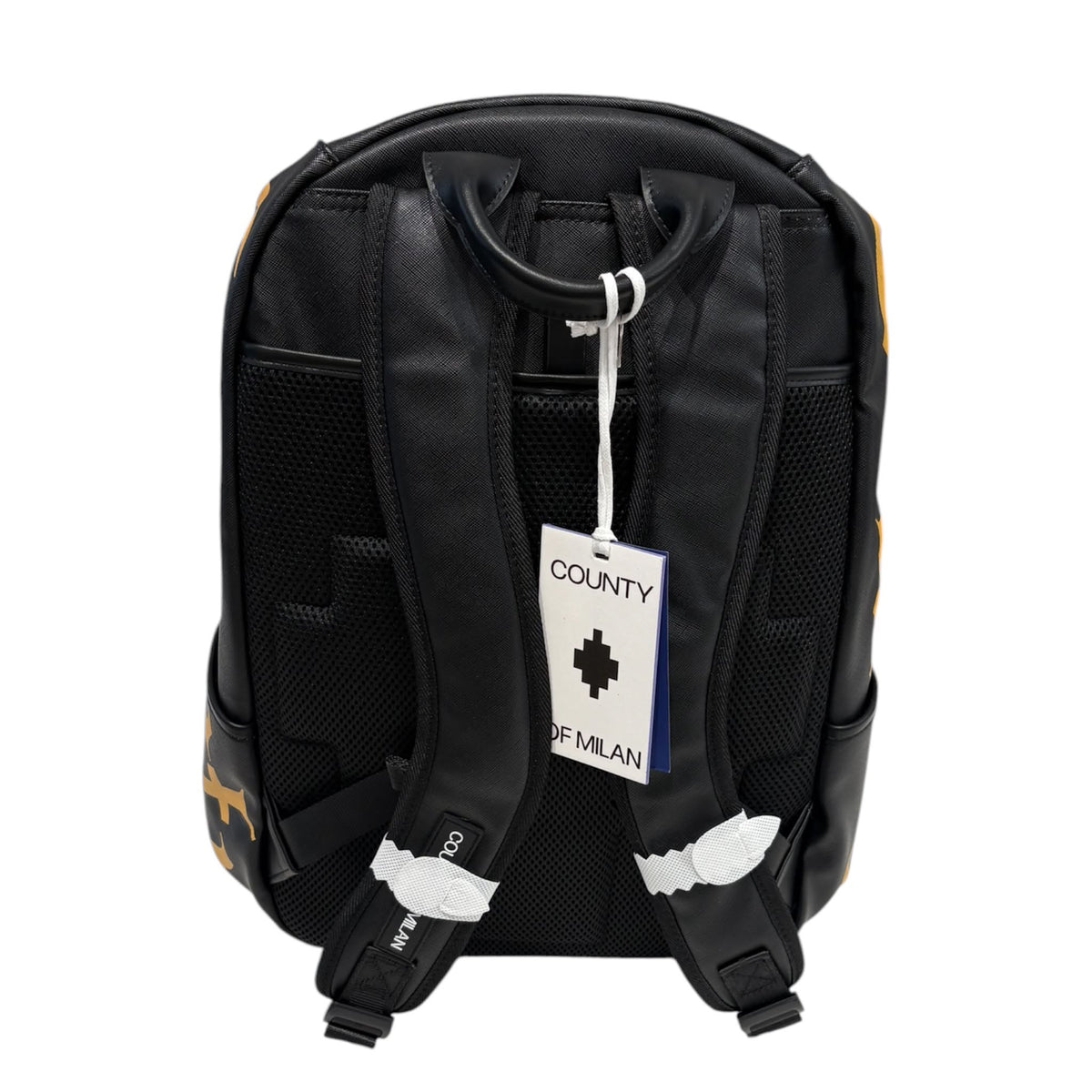Zaino Marcelo Burlon County of Milan Panther Nero e Oro | Backpack Saffiano Look