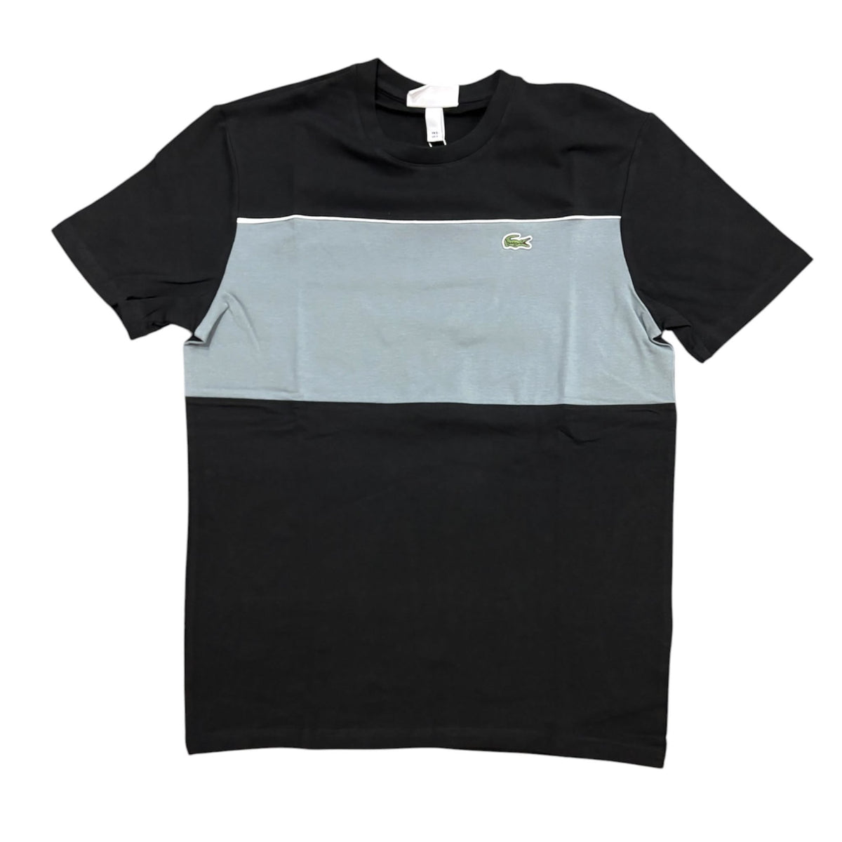T-shirt Lacoste Color Block Nero e Grigio Chiaro | Uomo