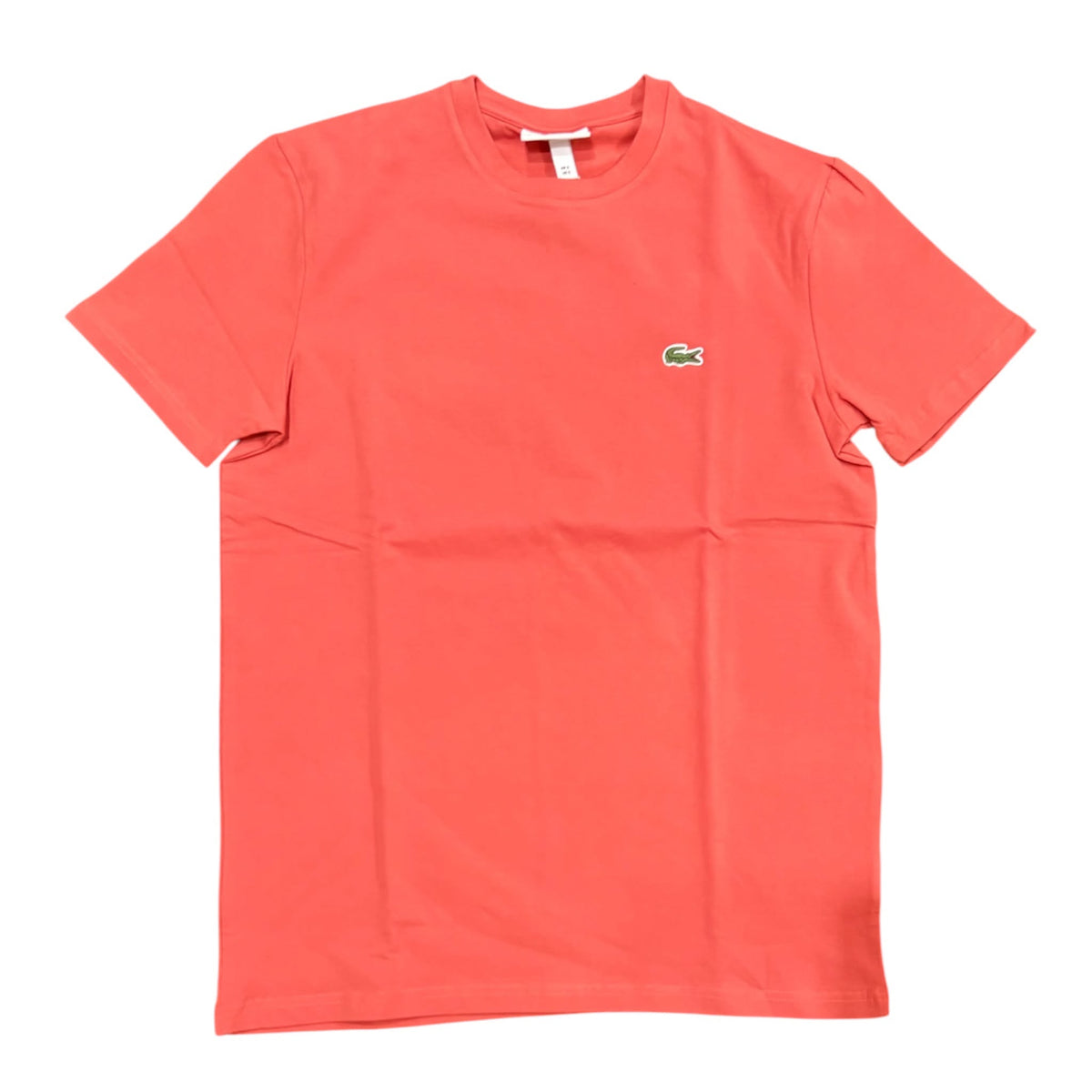 T-shirt Lacoste Rosa Corallo in Cotone con Coccodrillo Ricamato | Uomo