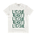 T-shirt Lacoste Bianca con Maxi Grafica Logo Verde | Uomo