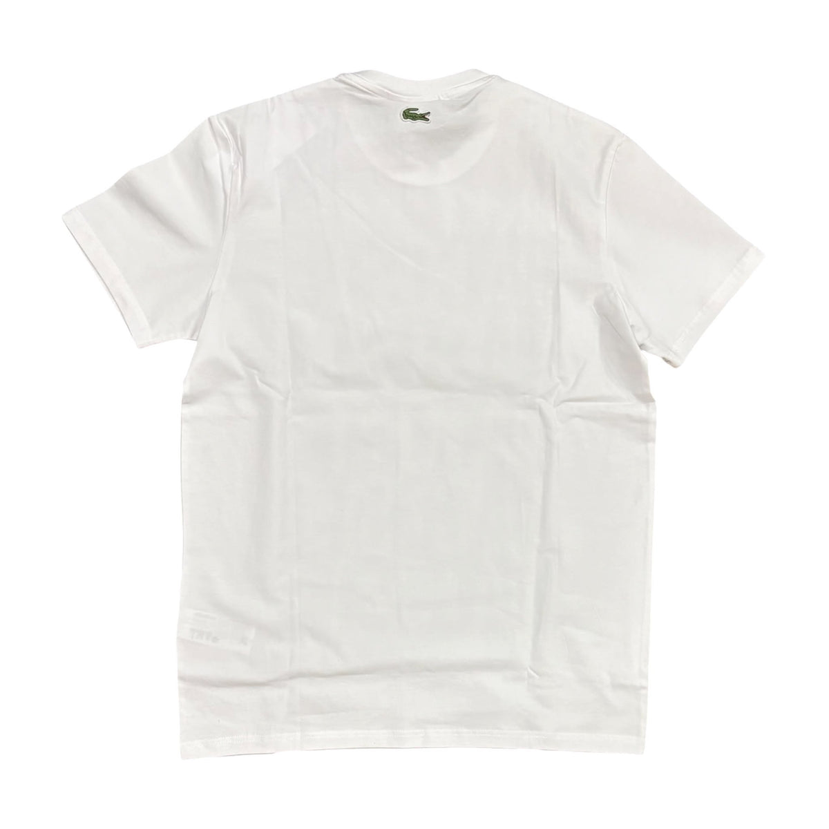 T-shirt Lacoste Bianca con Maxi Grafica Logo Verde | Uomo