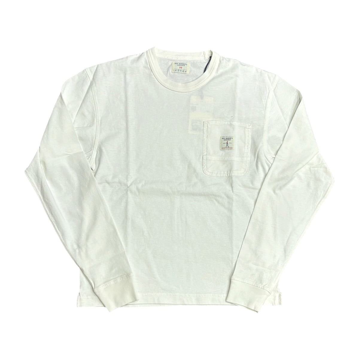 T-Shirt a Manica Lunga Roy Roger's Workwear – Bianca con Taschino