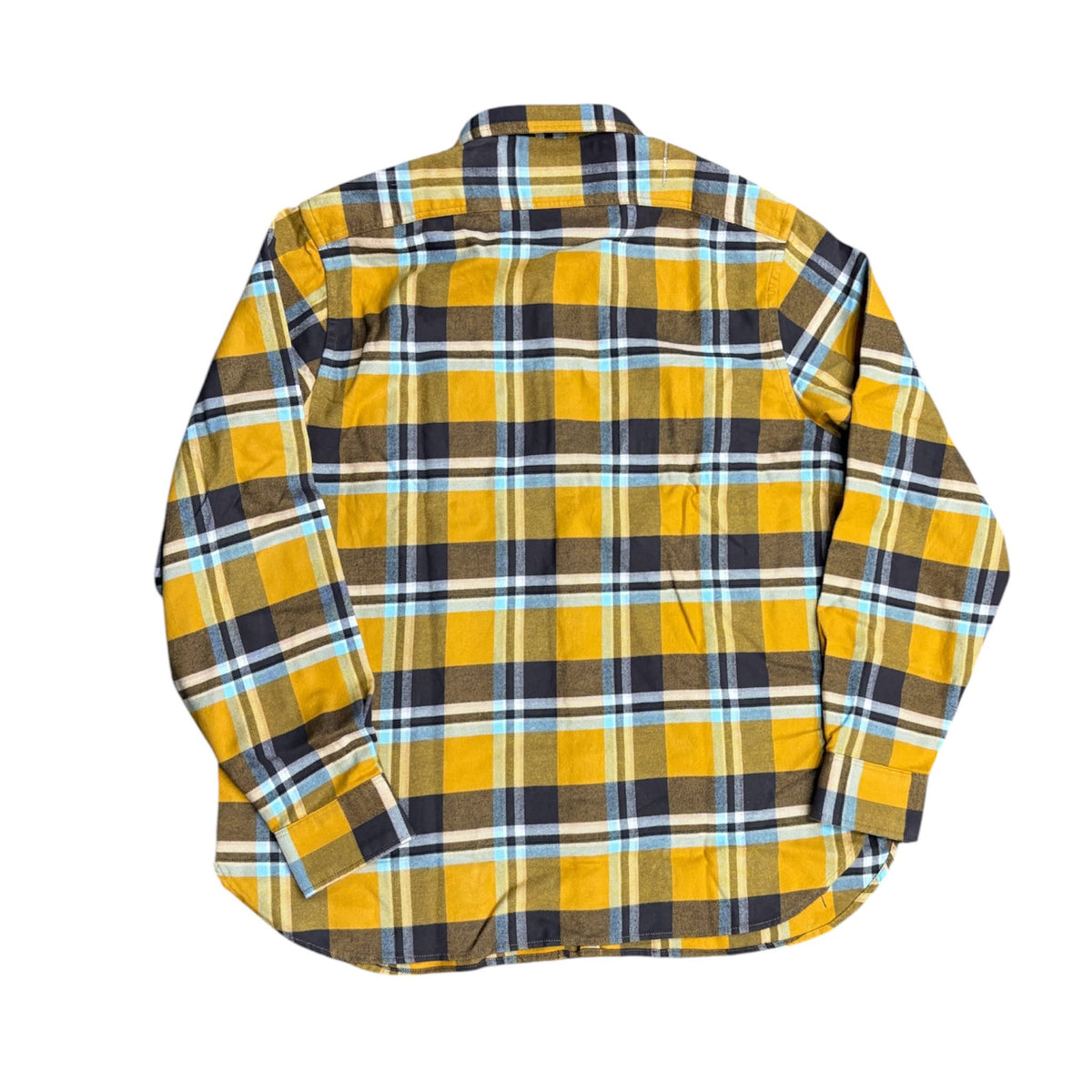 Camicia in Flanella a Quadri Roy Roger's Workwear Gialla e Blu | Regular Fit