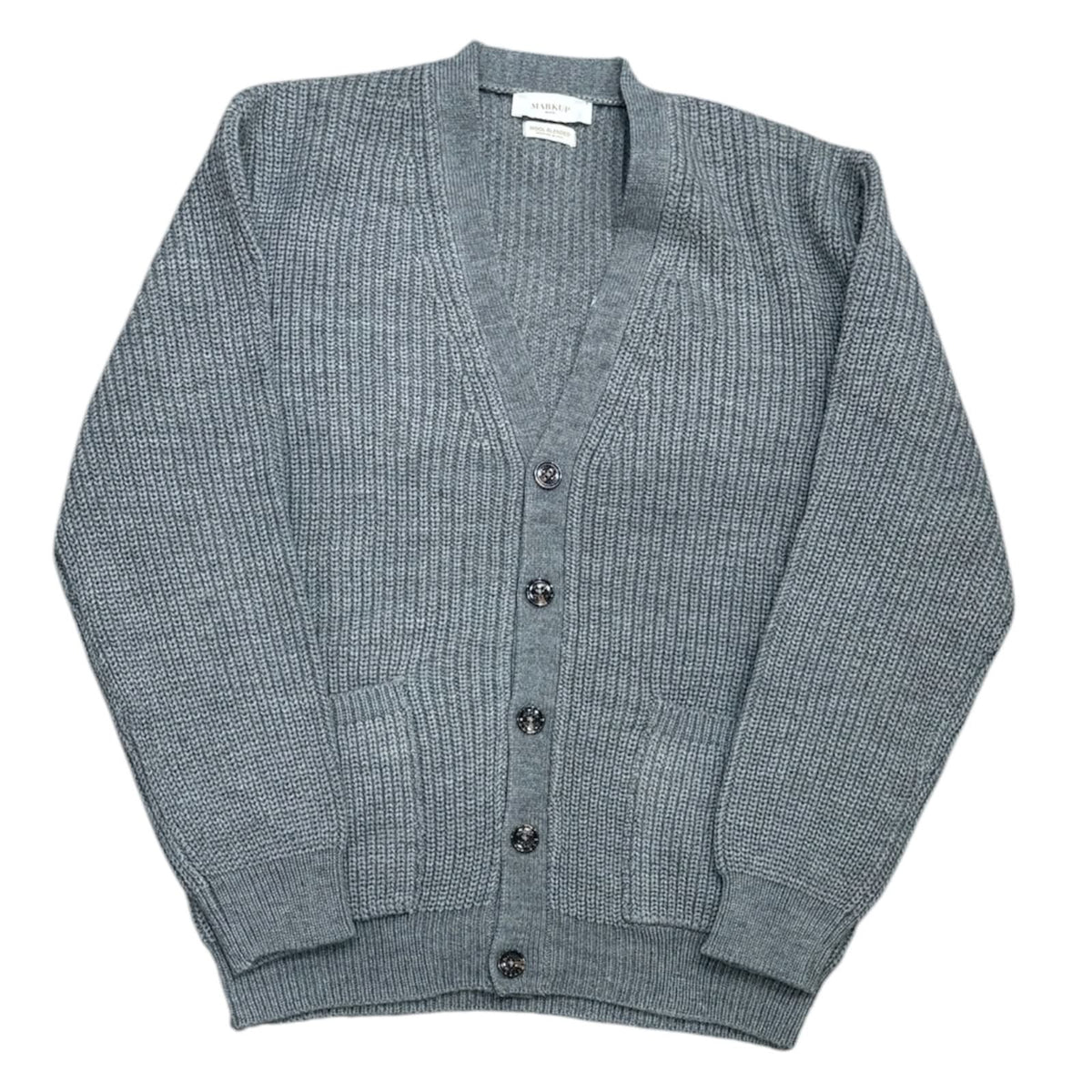MARKUP Cardigan nero in lana con lavorazione a maglia inglese Cod. MK2900051